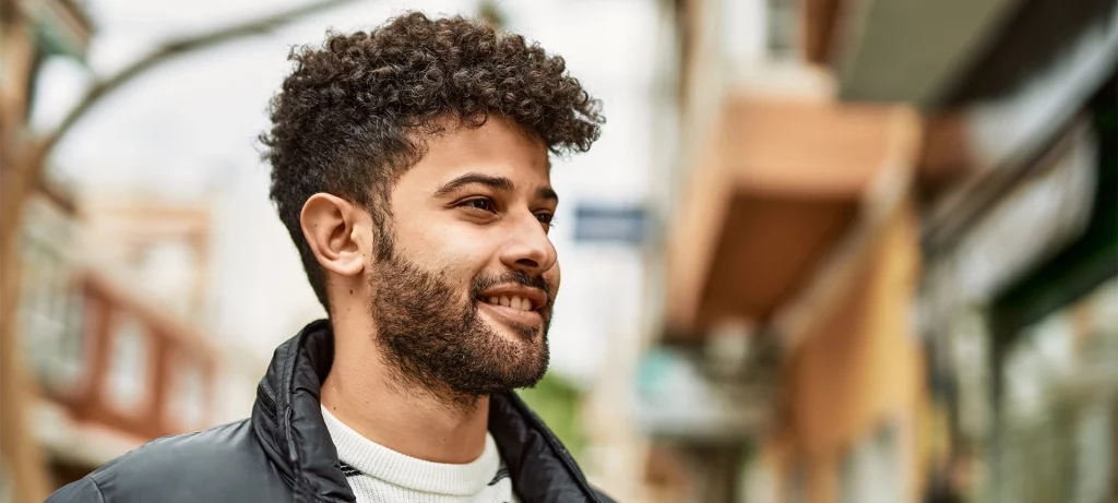 short curly hairs of men