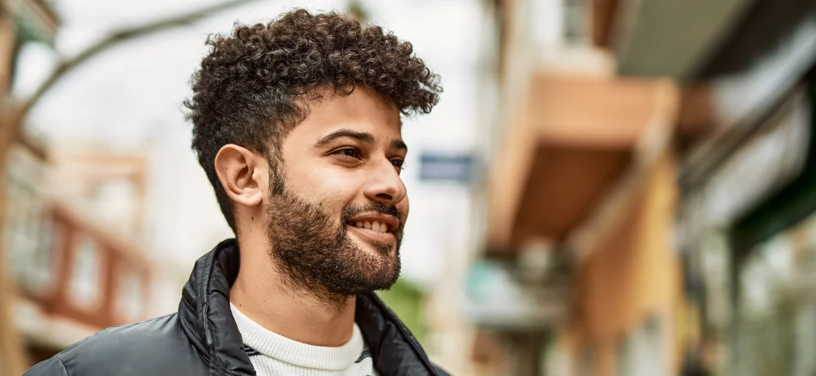 short curly hairs of men